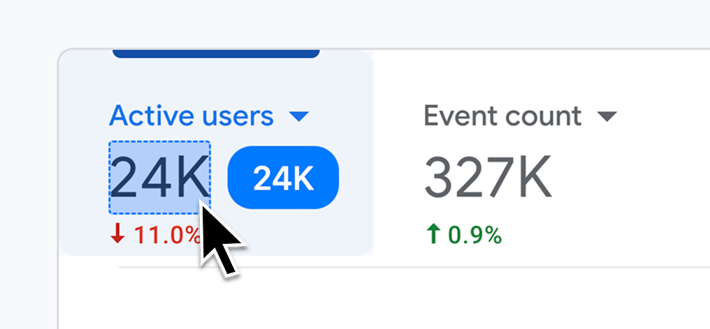 Click any value that you’d like to track
